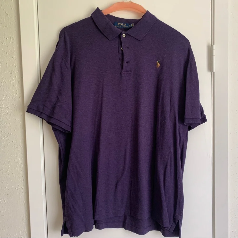 Polo by Ralph Lauren Men's Deep Purple Polo Shirt - Picture 1 of 6